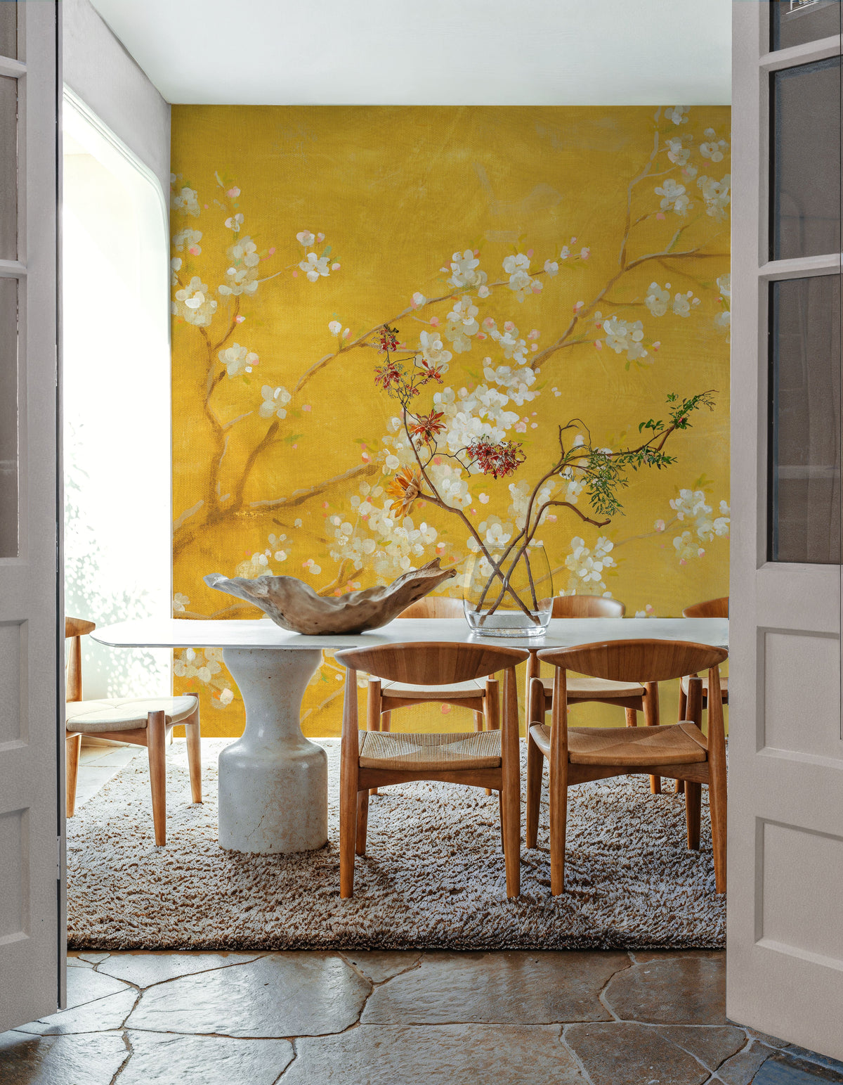 White Cherry Blossoms II Mural Wallpaper - room preview 03