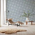 Azure Diamond Blossom Mural Wallpaper - room preview 03
