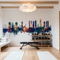 Izmir Turkey Skyline Blue & Bronze Mural Wallpaper - room preview 03