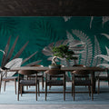 Frosty Leaves Mural Wallpaper - Cool Tone - room preview 03