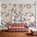 Bird Harmony, Amber Mural Wallpaper - room preview 03