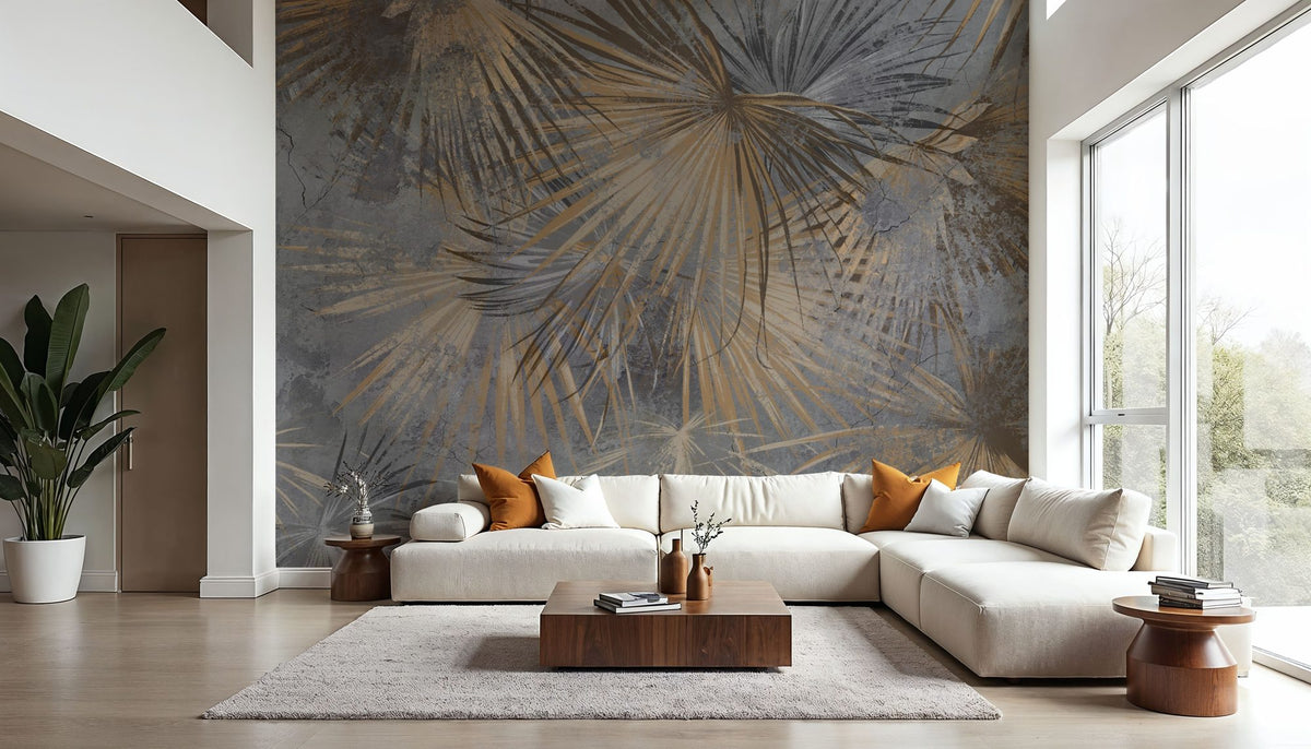 Retro Sunny Palms Mural Wallpaper - room preview 03