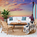 Eiffel Tower Pink Sky Mural Wallpaper - room preview 03