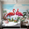Shy Flamingos Sky Mural Wallpaper - room preview 03