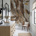 Gilded Leaf Collage II Mural Wallpaper - Warm Tone - room preview 03