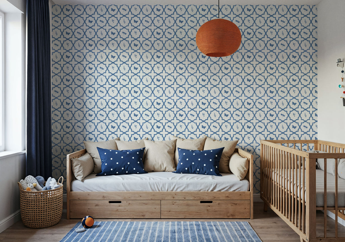 Blue Fields Light Mural Wallpaper - room preview 03