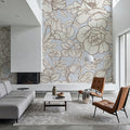 Vintage Rose Blueprint Mural Wallpaper - room preview 03