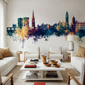 Wakefield England Skyline Blue & Bronze Mural Wallpaper - room preview 03
