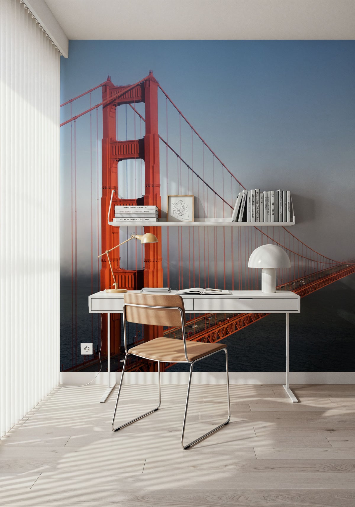 Golden Gate Bridge Mural Wallpaper - Neutral Tone - room preview 03