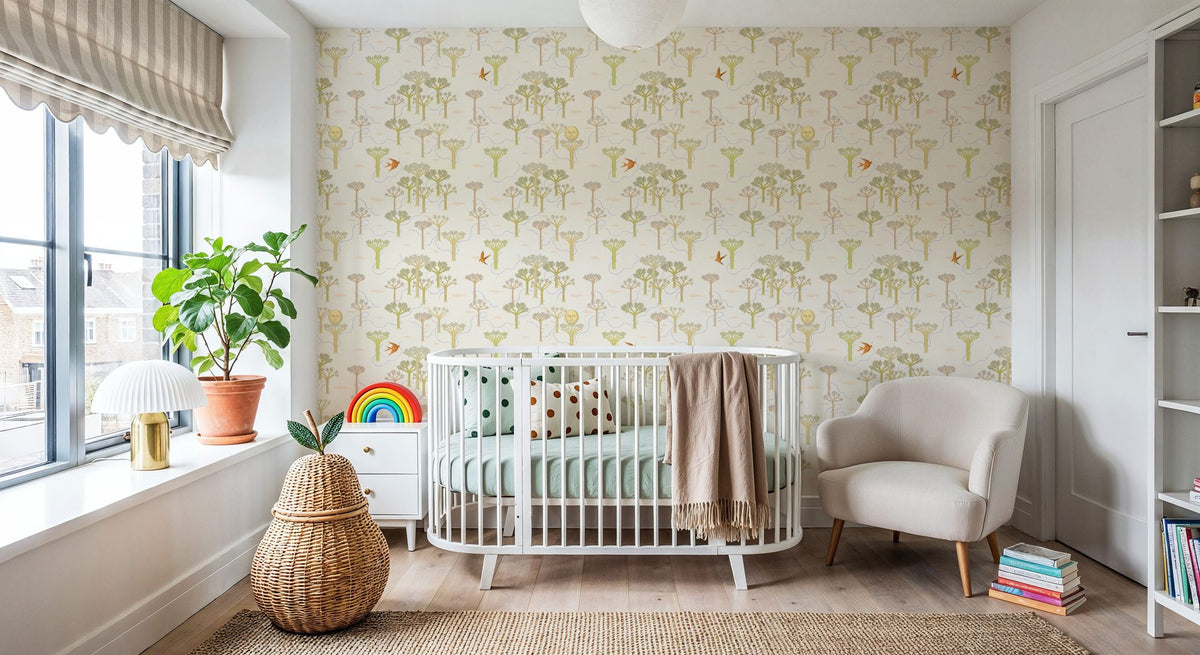 Moonlight Forest, Yellow Mural Wallpaper - room preview 03