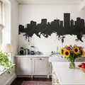 Richmond Virginia Skyline Black & White Mural Wallpaper - room preview 03
