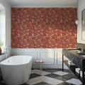 Time to Share Flowers Red Mural Wallpaper - room preview 03