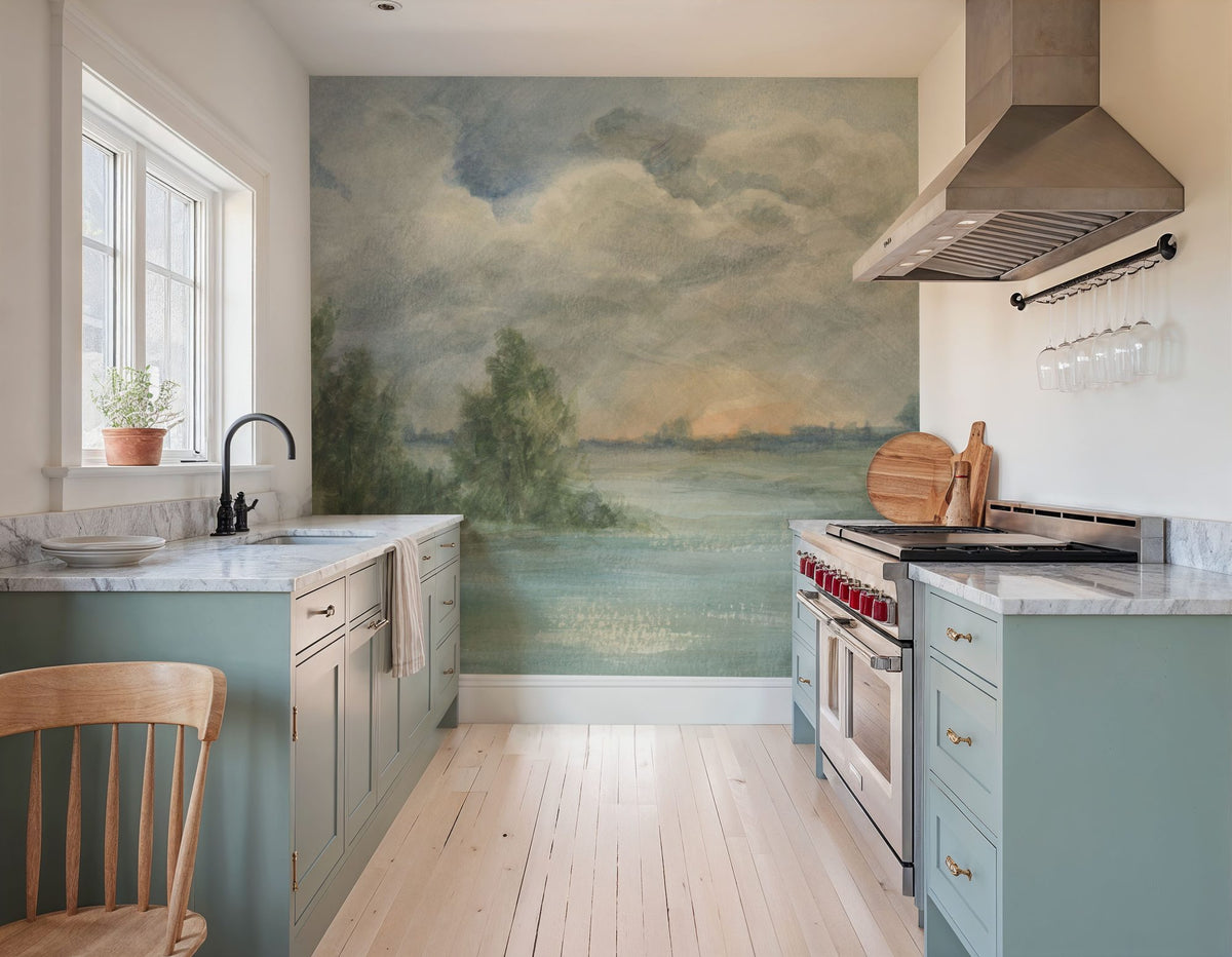Cloudy Sky Mural Wallpaper - Neutral Tone - room preview 03