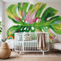 Colorful Tropical Leaf I Mural Wallpaper - room preview 03