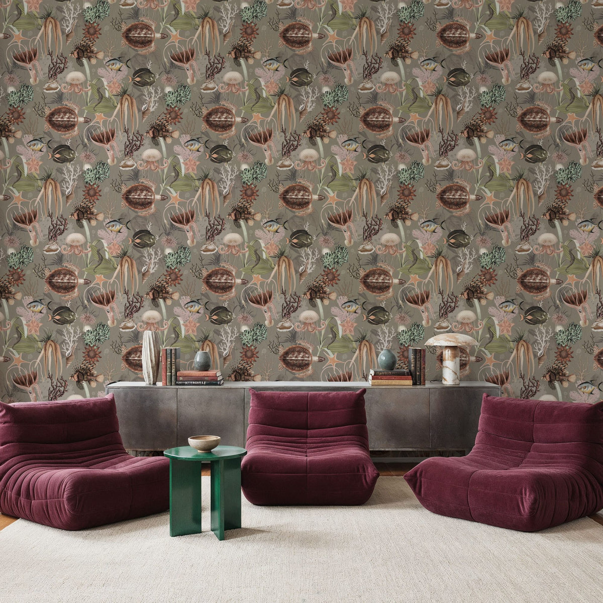 Deep Sea, Oyster Mural Wallpaper - room preview 03