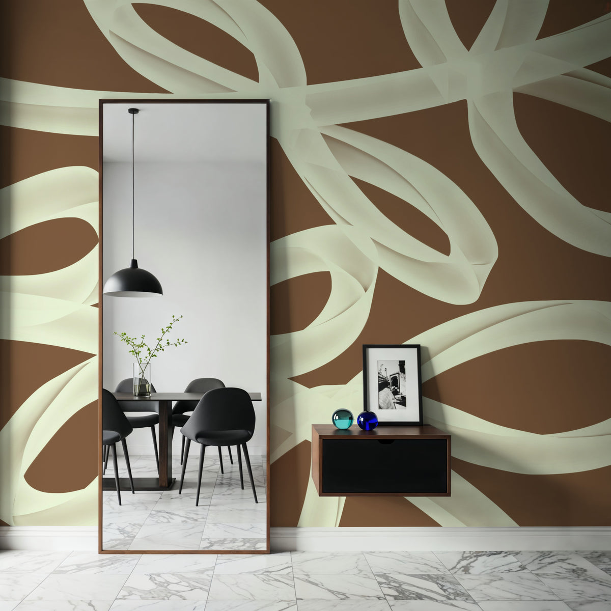 Modern Abstract `Nunc Yopie` Mural Wallpaper - room preview 03