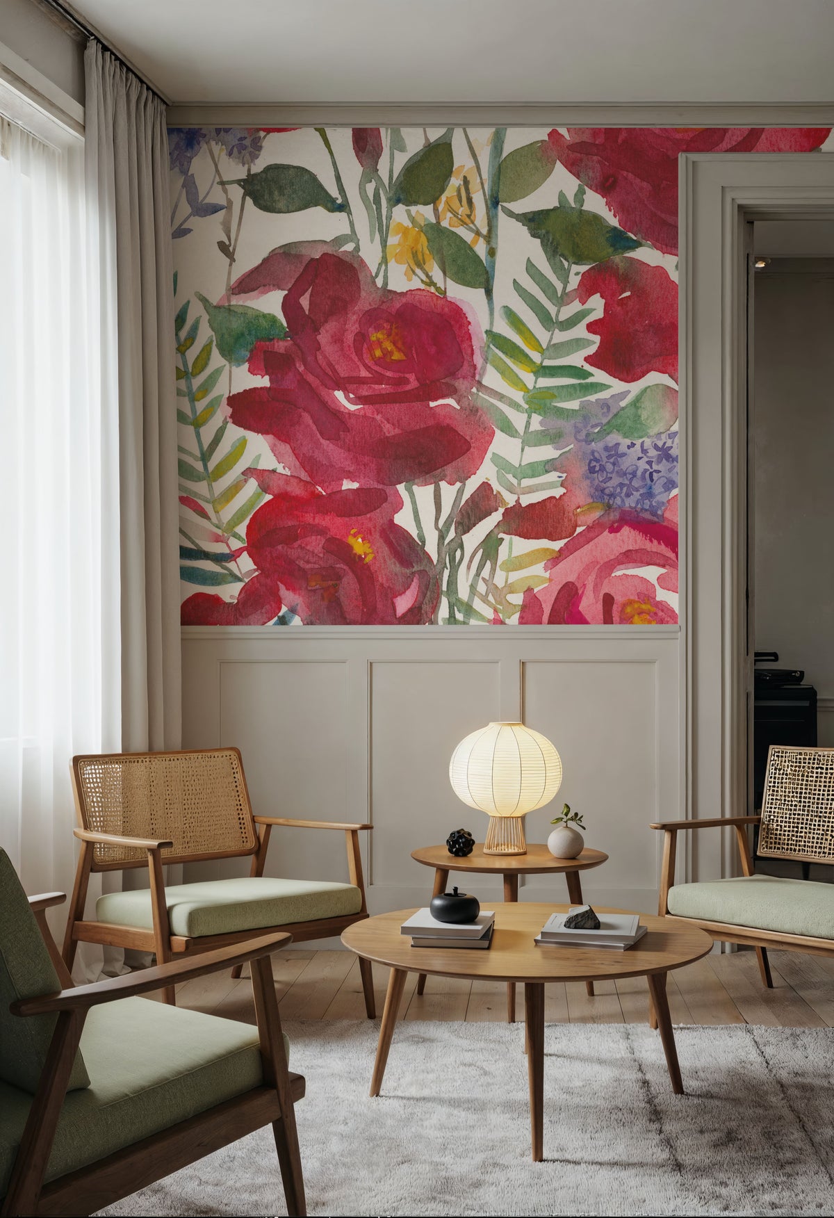 February Flowers Mural Wallpaper - room preview 03
