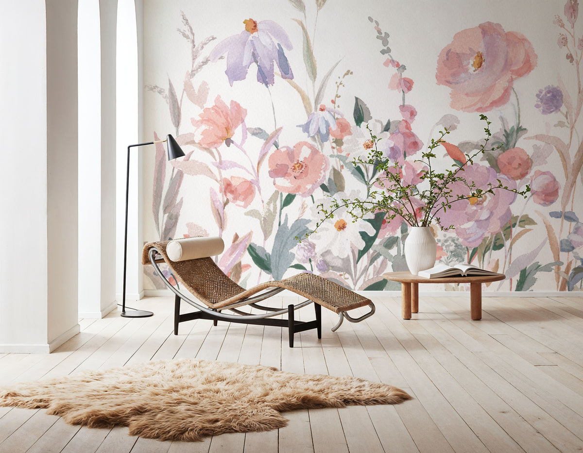 Flowers in the Wild Mural Wallpaper - room preview 03