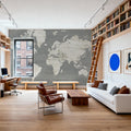 Slate World Map Mural Wallpaper - room preview 03