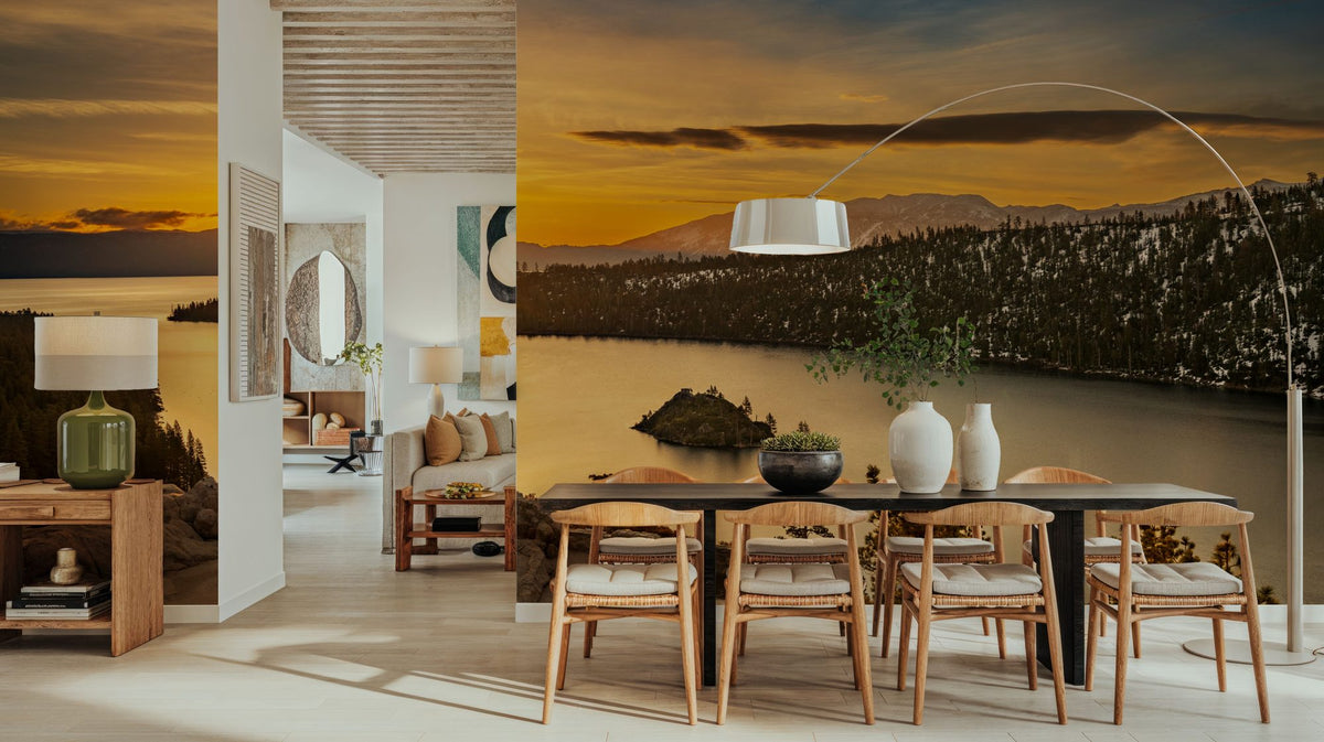 Emerald Sunrise Mural Wallpaper - room preview 03