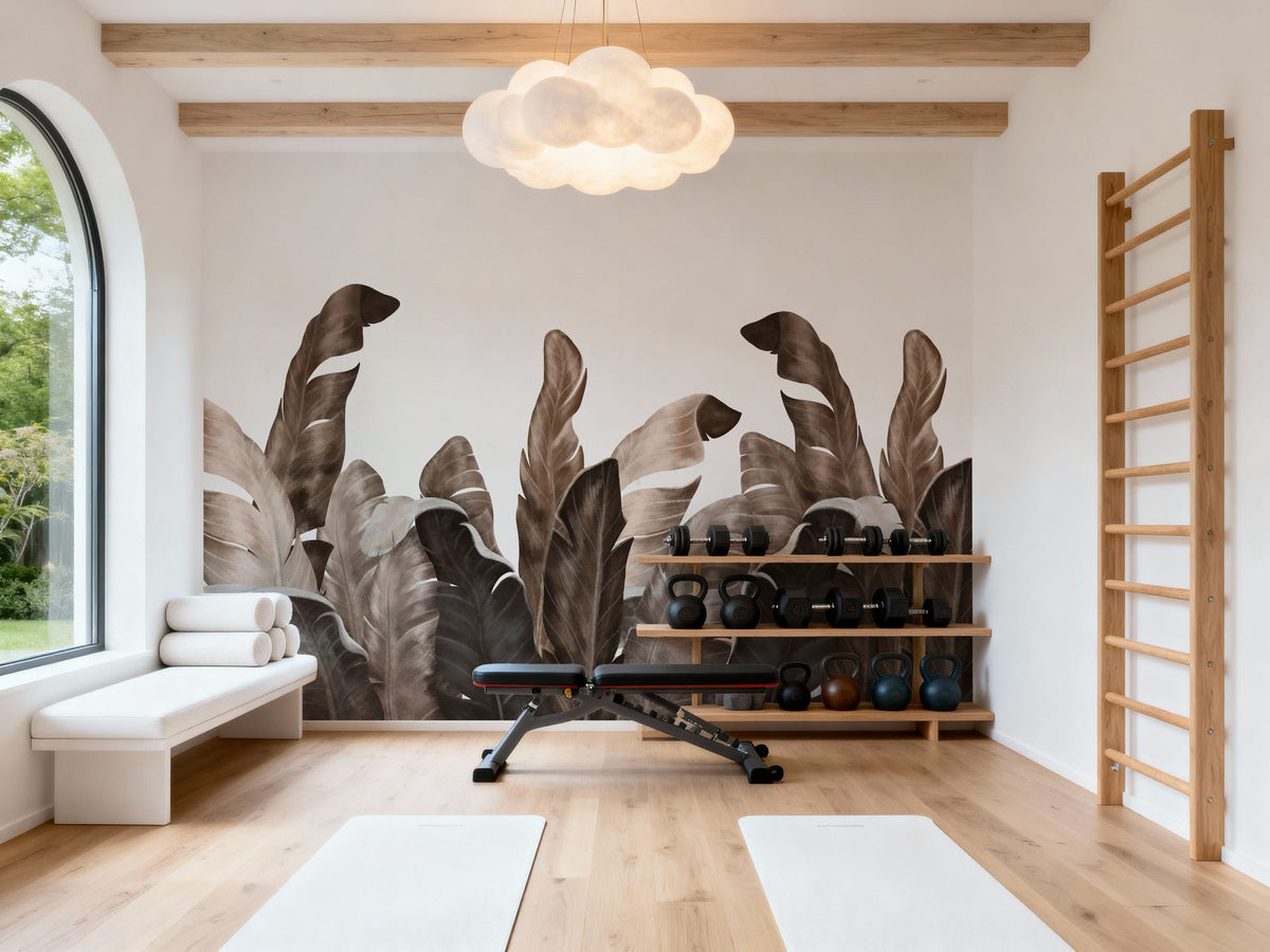 Leaves in Que Mural Wallpaper - Edition 3 - room preview 03