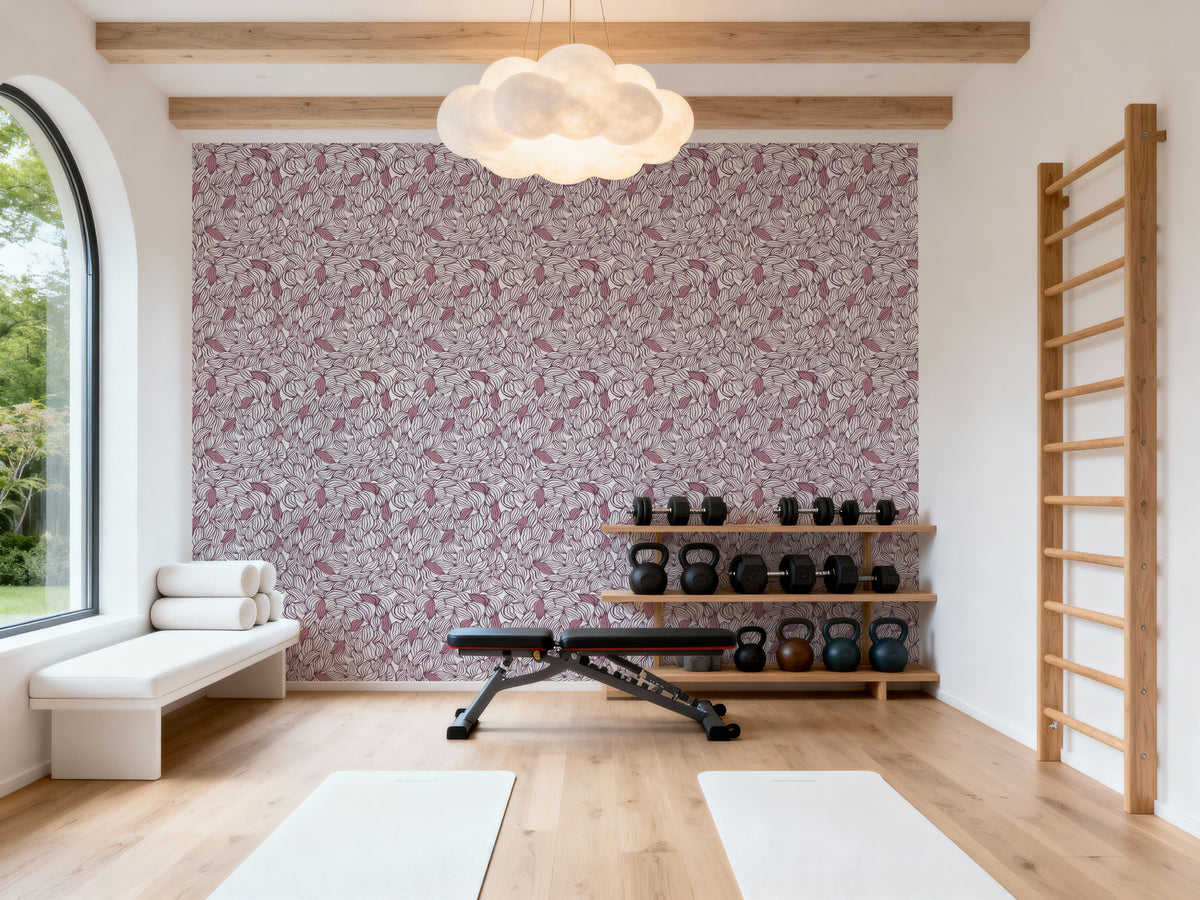 Negative Leaf, Rose Mural Wallpaper - room preview 03