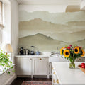Sunrise Mountain View, Beige Mural Wallpaper - room preview 03