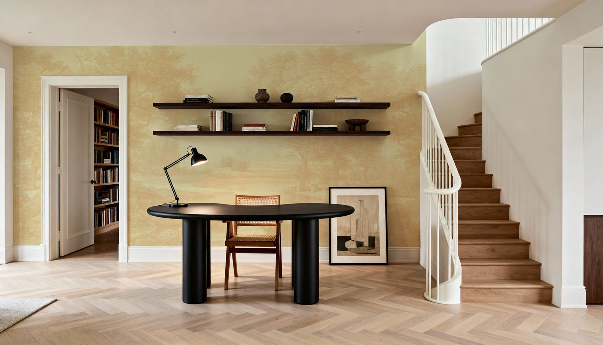 Riverbank Oak Landscape, Oat Mural Wallpaper - room preview 03