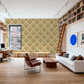 Lantana, Orange Mural Wallpaper - room preview 03