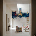 Wuppertal Germany Skyline Blue & Bronze Mural Wallpaper - room preview 03