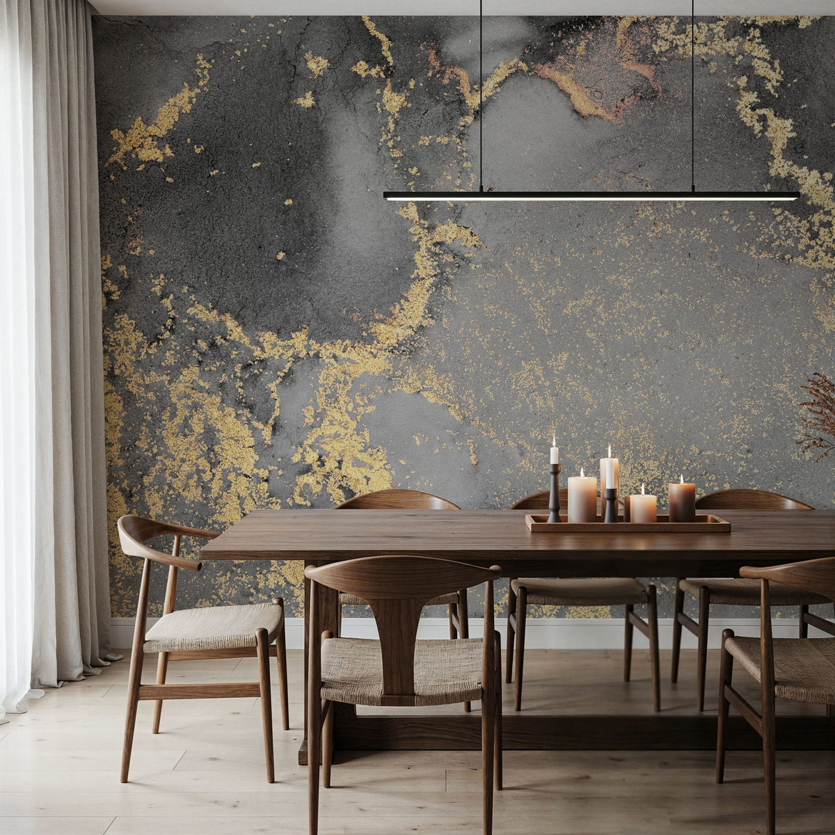 Dwellpaper Fantasy Marble, Gray Mural Wallpaper image 3