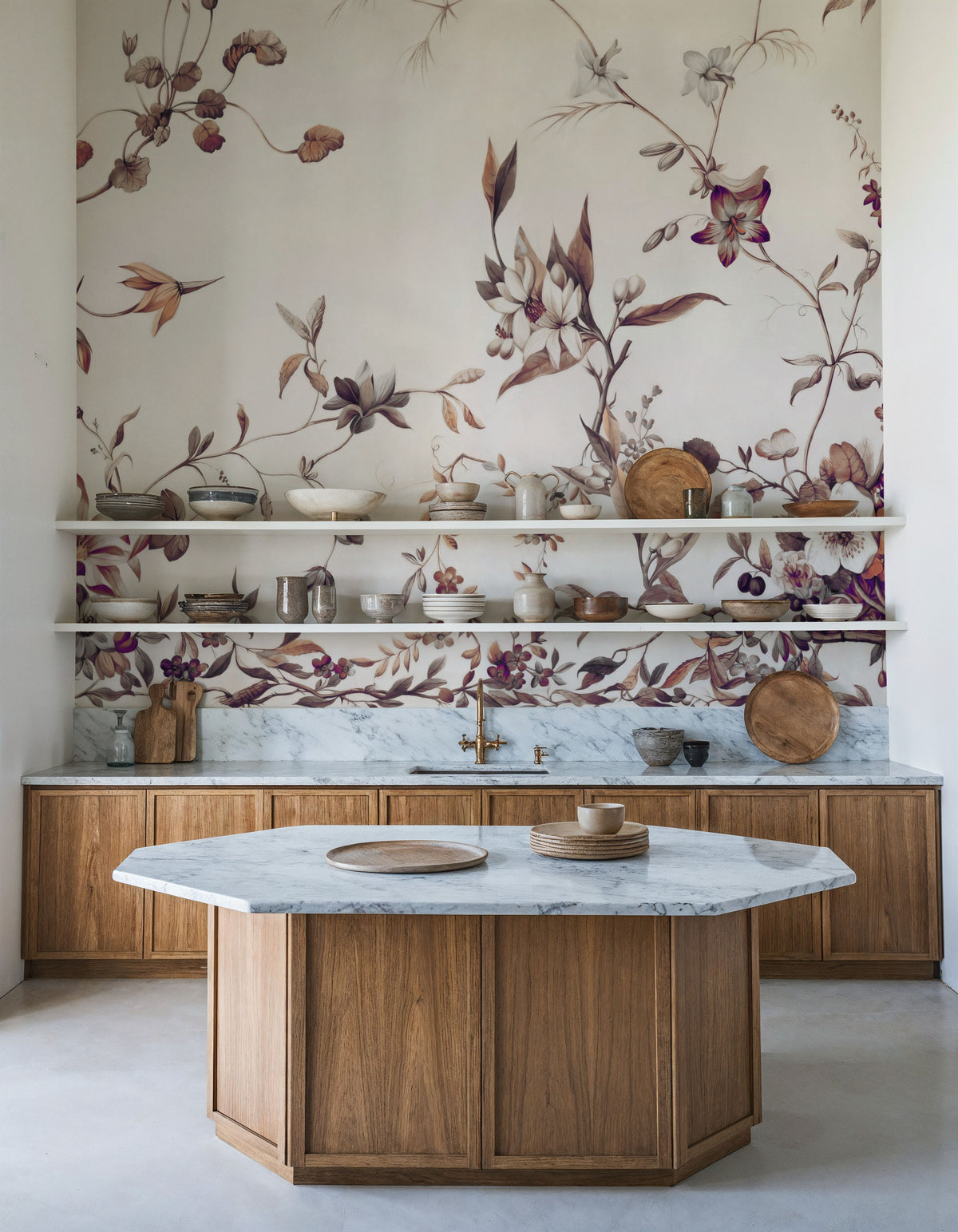 My Floral Abode, Warm Mural Wallpaper - room preview 03