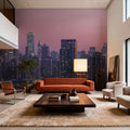 Mauve Metropolis Mural Wallpaper - room preview 03