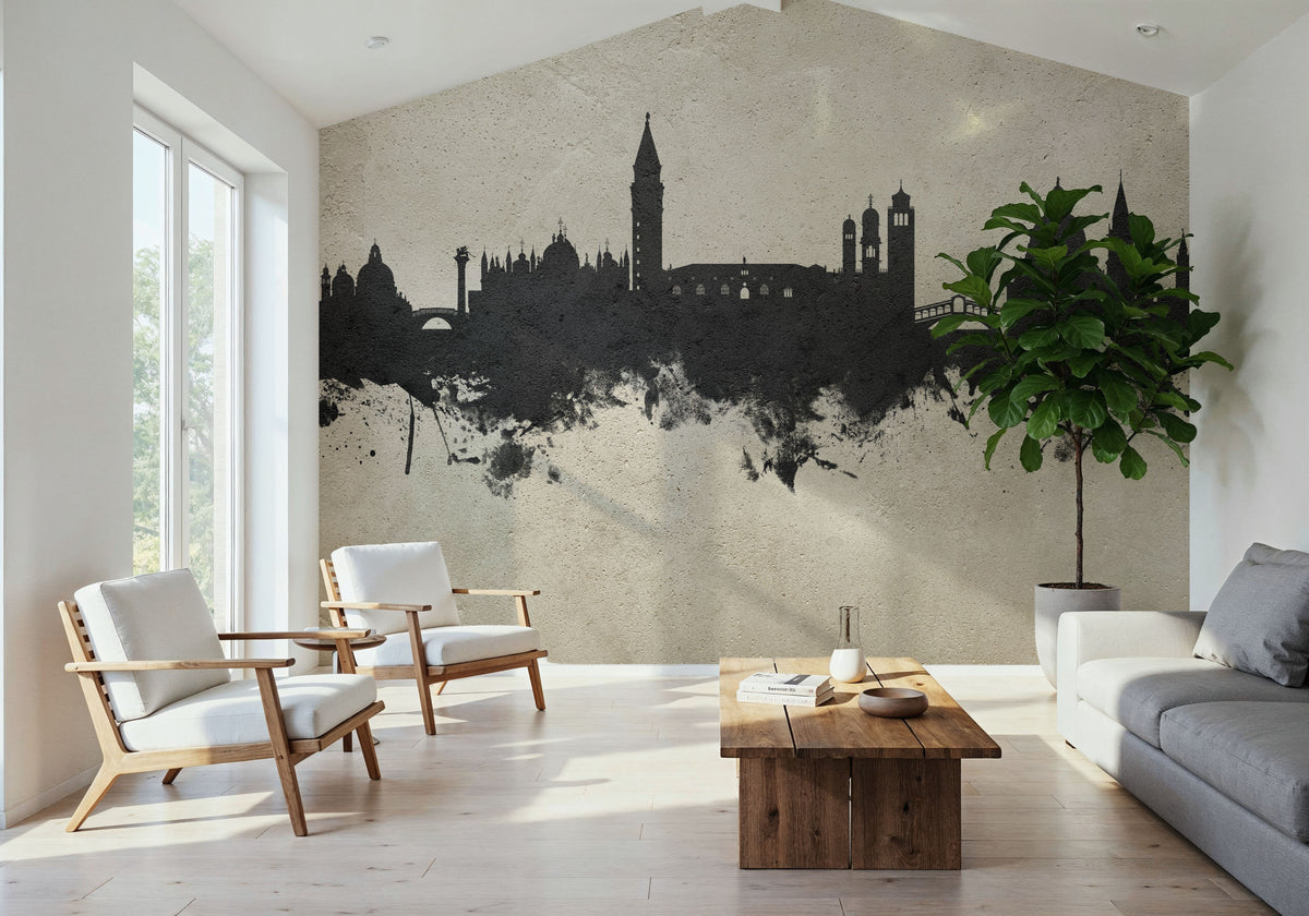 Venice Itay Skyline Concrete Mural Wallpaper - room preview 03