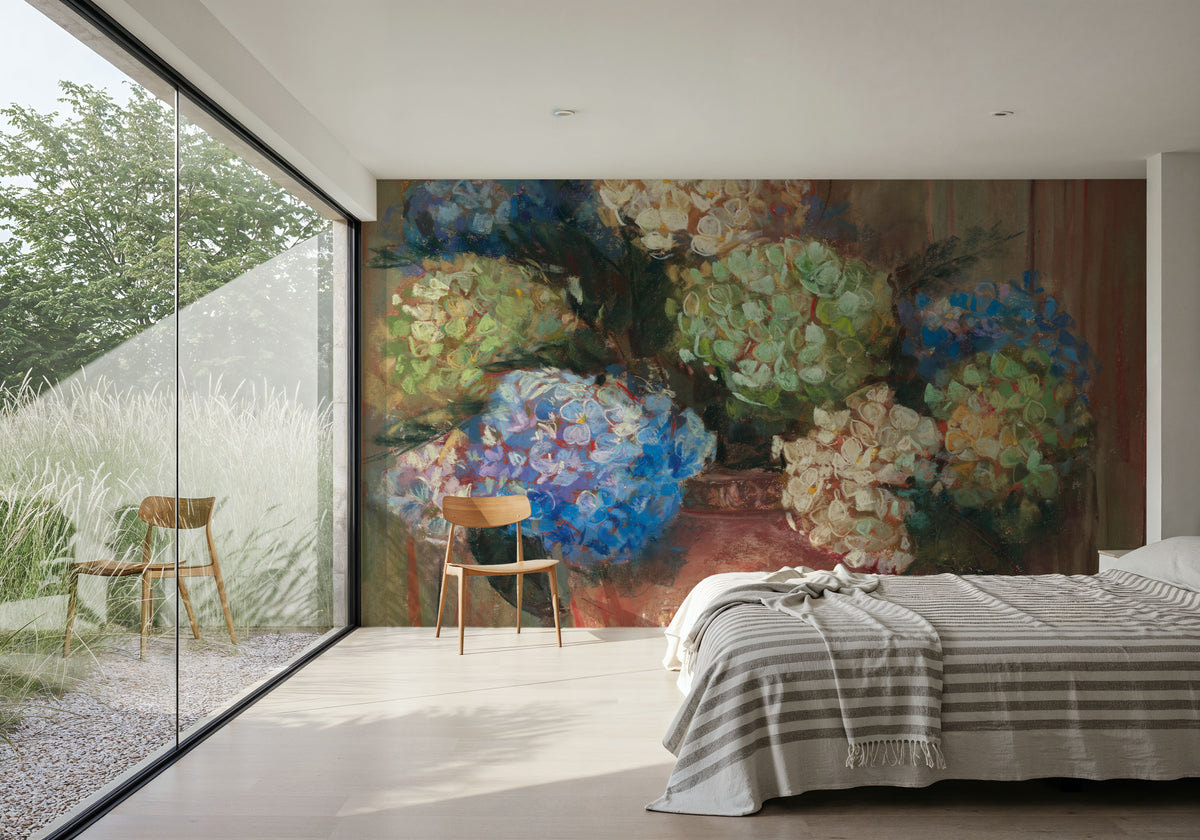 Summer Hydrangea Mural Wallpaper - room preview 03