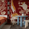 Holiday Mice, Red Mural Wallpaper - room preview 03