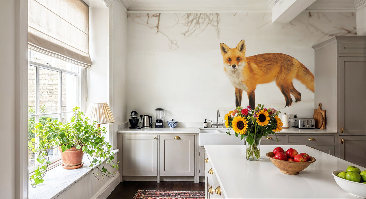 Red Fox IV Mural Wallpaper - room preview 03