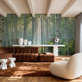 Peaceful Birch Woods Mural Wallpaper - room preview 03