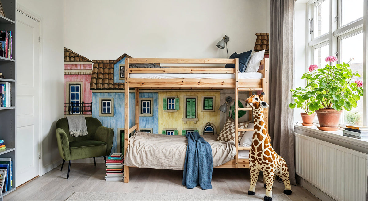 Dollhouse Street Mural Wallpaper - room preview 03
