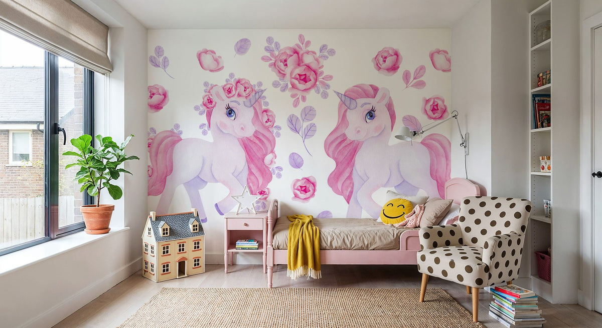 Unicorn Wallpaper Mural – Kids Fantasy Wall Mural – Magic Moment wall measurement