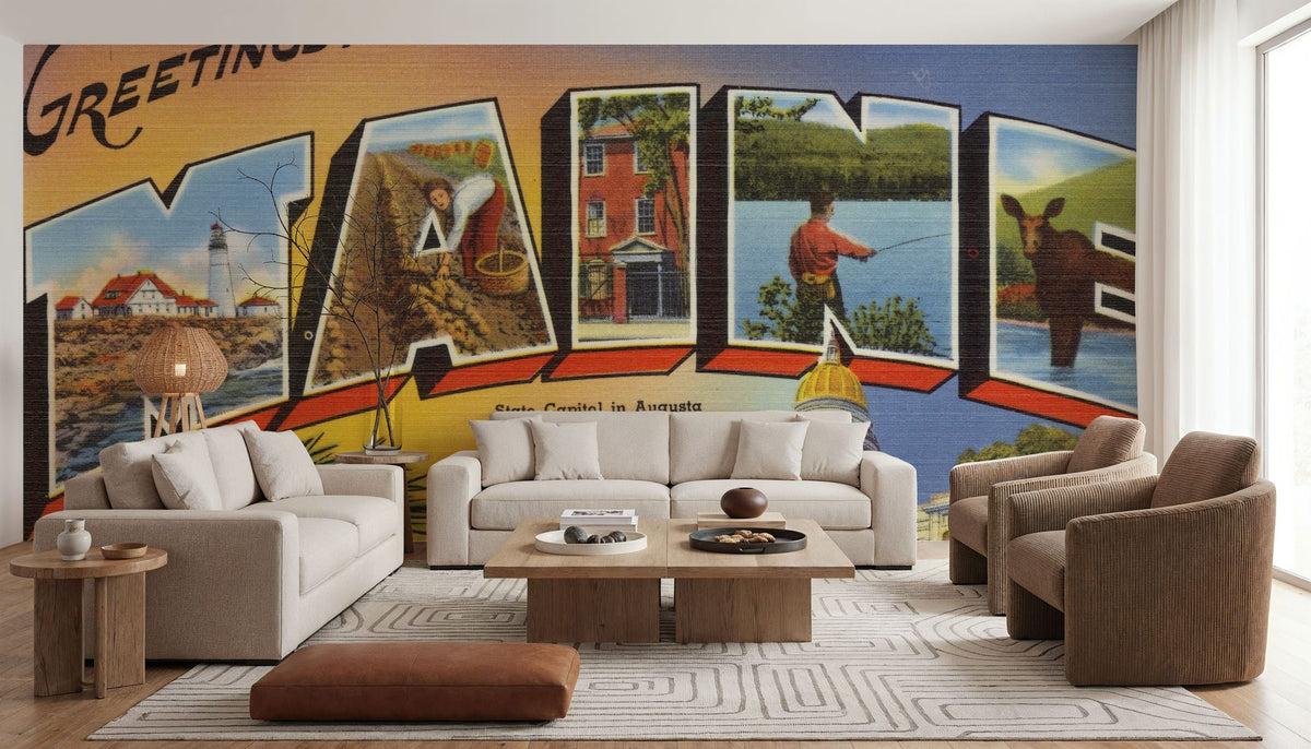 Greetings From the Pine State Mural Wallpaper - room preview 03