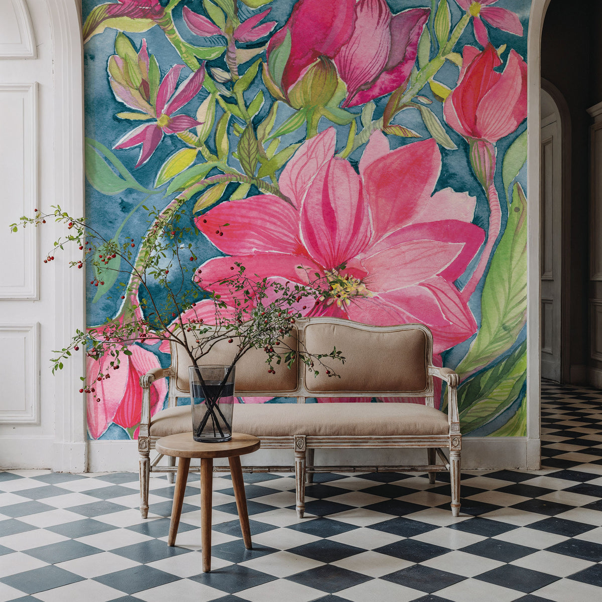Blooming Free Mural Wallpaper - room preview 03