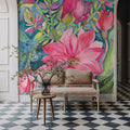 Blooming Free Mural Wallpaper - room preview 03