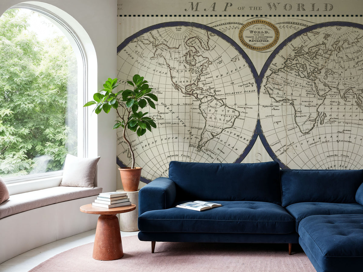 Torkington's World Map Mural Wallpaper - room preview 03