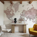 World Map Cities - Piper Mural Wallpaper - room preview 03