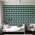 Wandering Whales, Teal Mural Wallpaper - room preview 03