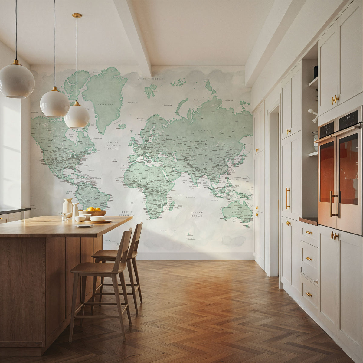 World Map Cities - Uzuri Mural Wallpaper - room preview 03