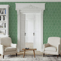 Bohemian Leaves Green Mural Wallpaper - room preview 03