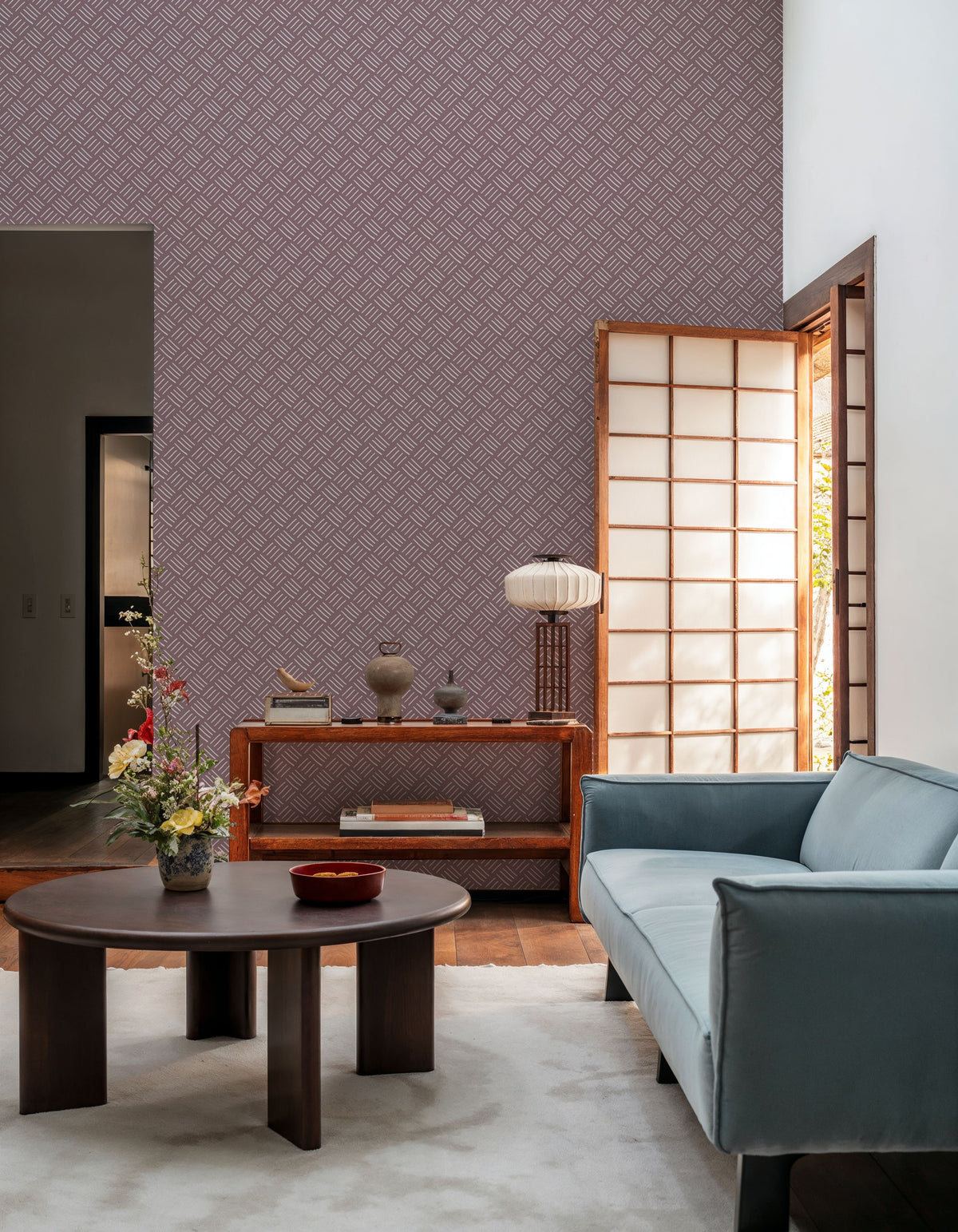 Knitted Brown Mural Wallpaper - room preview 03