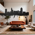 Raleigh North Carolina Skyline Black & White Mural Wallpaper - room preview 03